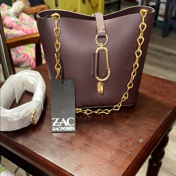 ZAC Zac Posen Handbags - ZAC Zac Posen Mini Purple Bag with Gold Accents